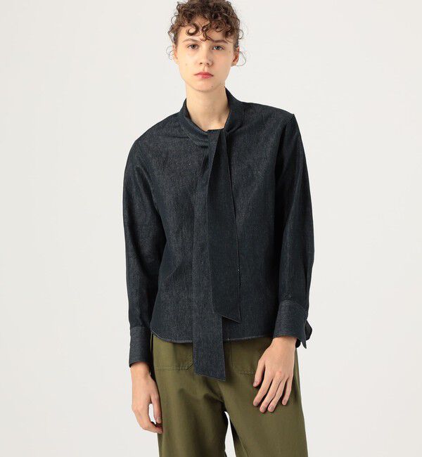 MACPHEE「リアクティブデニム ボウタイブラウス」|シャツ・ブラウス|