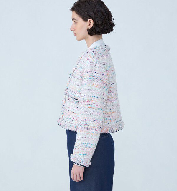 TOMORROWLAND collection「パステルファンシー デニムコンビジャケット」|ノーカラージャケット|