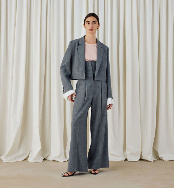 DES PRES「ウールジョーゼット クロップドジャケット」|テーラードジャケット|