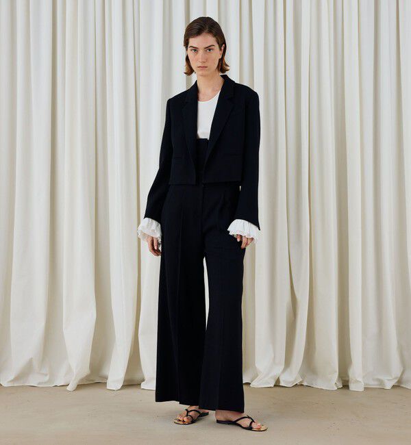 DES PRES「ウールジョーゼット クロップドジャケット」|テーラードジャケット|