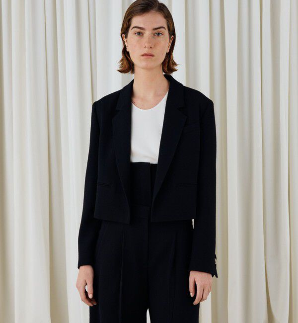 DES PRES「ウールジョーゼット クロップドジャケット」|テーラードジャケット|