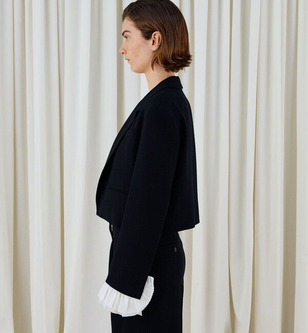 DES PRES「ウールジョーゼット クロップドジャケット」|テーラードジャケット|