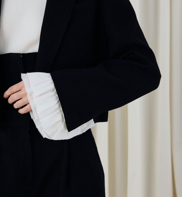 DES PRES「ウールジョーゼット クロップドジャケット」|テーラードジャケット|