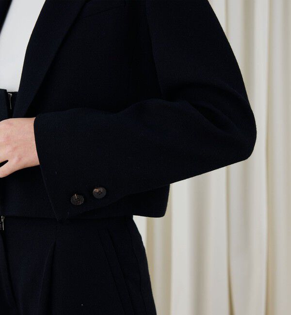 DES PRES「ウールジョーゼット クロップドジャケット」|テーラードジャケット|