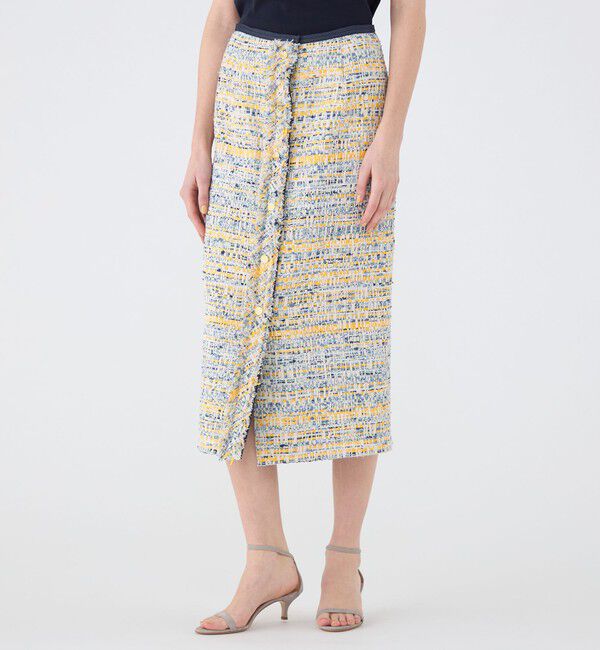 TOMORROWLAND collection「ジョーヌラインファンシー フロントボタンスカート」|タイト|