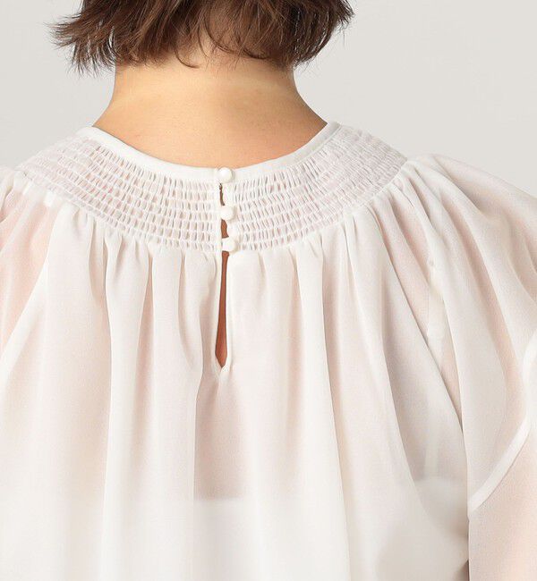 Ballsey「シアートリコット シャーリングネックブラウス」|シャツ・ブラウス|