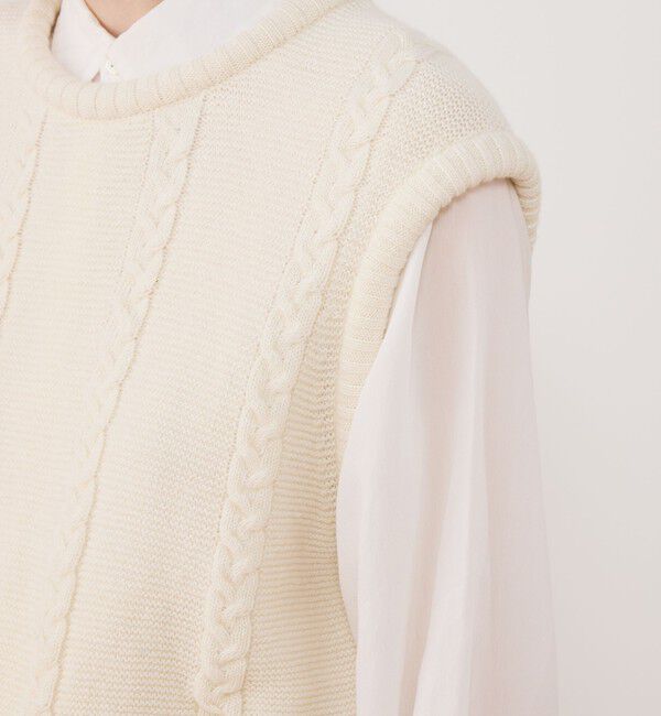 GALERIE VIE「ウールヘンプケーブル クルーネックベスト」|ベスト・ジレ|