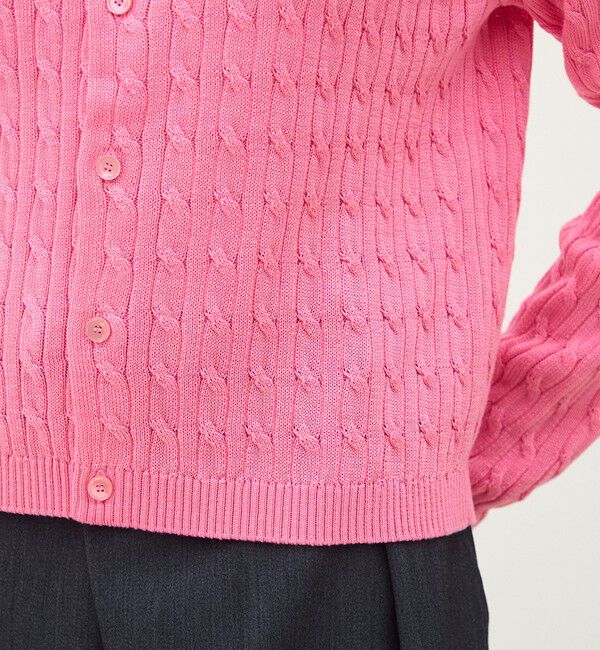 MACPHEE「ギザケーブル クルーネックカーディガン」|カーディガン|