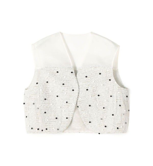 Ballsey「ラッピングツイード Vカラーショートジレ」|ベスト・ジレ|12 ホワイト系