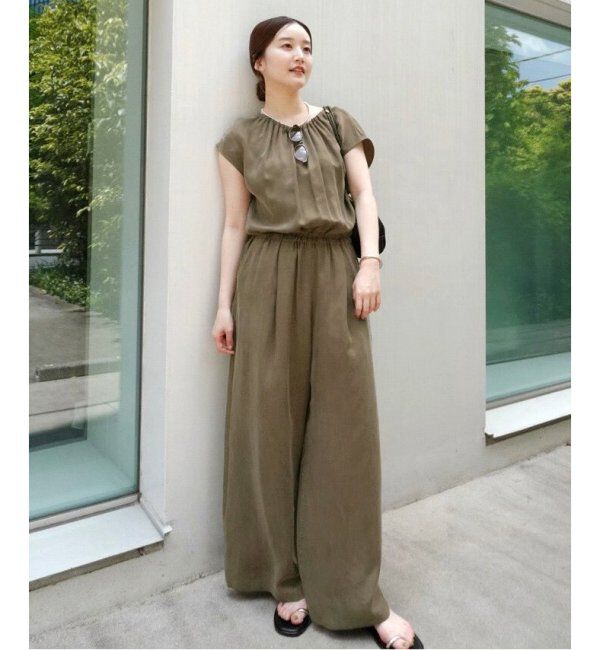 IENA「《追加2》キュプラギャザーネックオールインワン」|オールインワン|