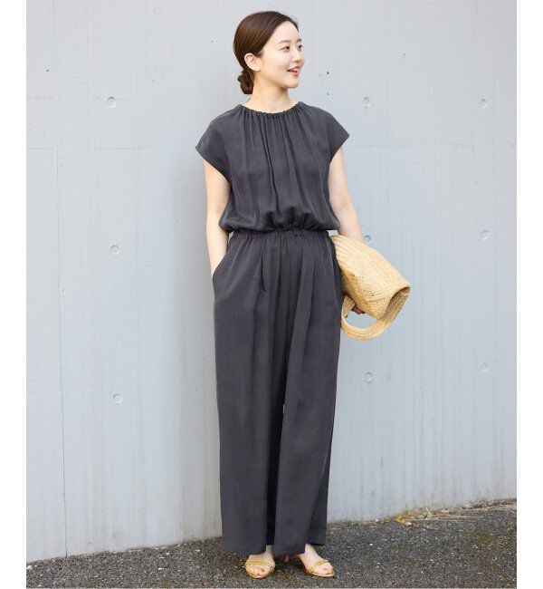 IENA「《追加2》キュプラギャザーネックオールインワン」|オールインワン|