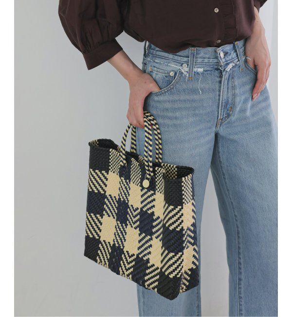 SLOBE IENA「《追加》LETRA/レトラ メルカドバッグ」|トートバッグ|ネイビー