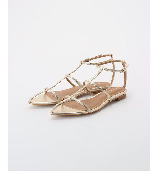 IENA「IENA Tストラップサンダル」|サンダル|ゴールド