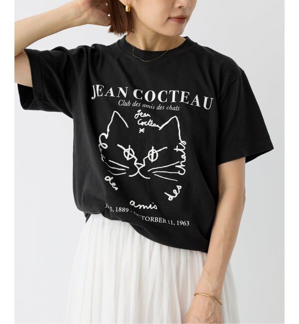IENA「THE CULTURE CODE &times; Jean Cocteau 別注 CAT Tシャツ」|Tシャツ・カットソー|ブラック B