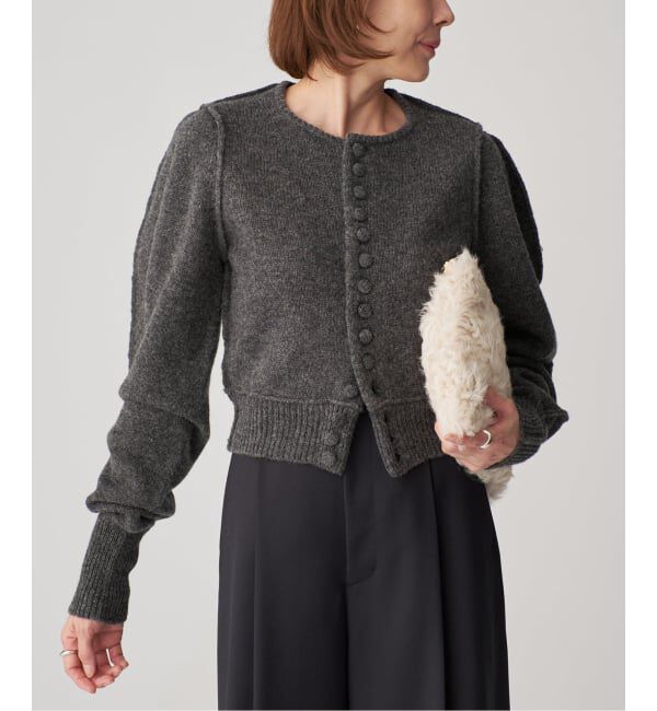 VERMEIL par iena「INSCRIRE アンスクリア Shoulder カーディガン I25AWK15」|カーディガン|グレー