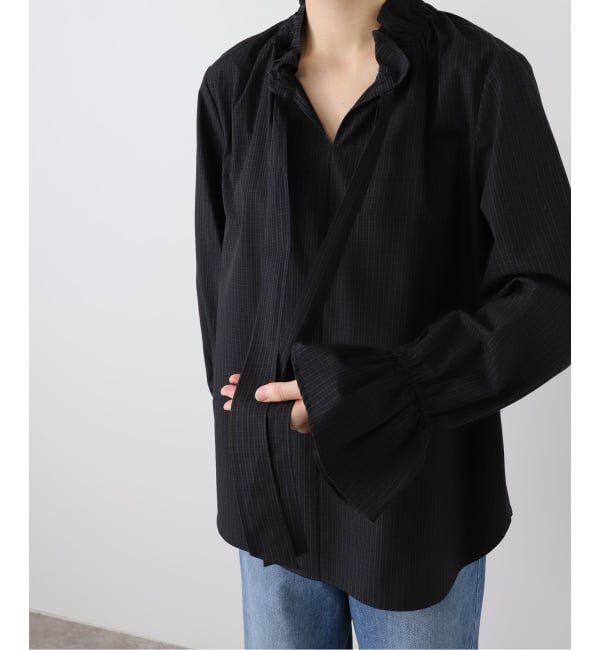 SLOBE IENA「コットンチェックフリルブラウス」|シャツ・ブラウス|