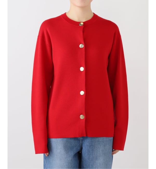 IENA「Maison IENA クルーカーディガン」|カーディガン|レッド