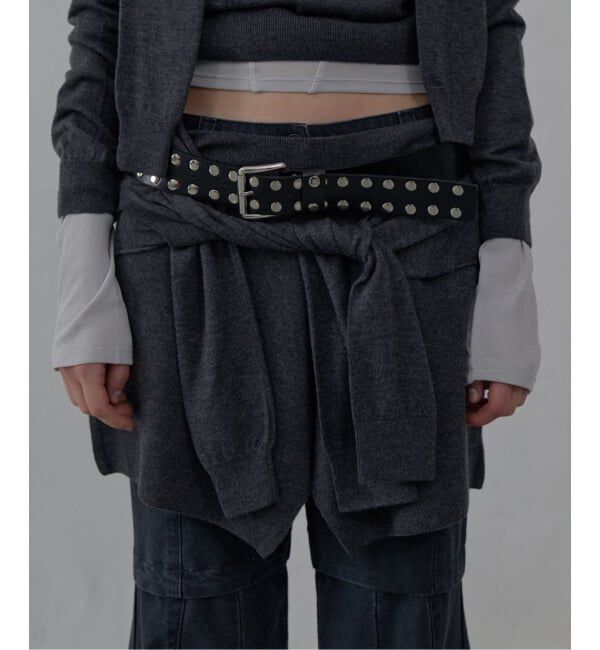 PULP「【Geek Office / ギークオフィス】LCDC TM / TIED DETAIL LAYERED KNIT SKIRT」|スカート|グレーA