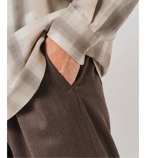 EDIFICE「サキソニー 1タック イージーパンツ」|スラックス|