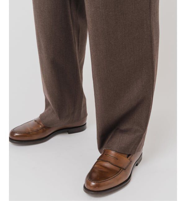 EDIFICE「サキソニー 1タック イージーパンツ」|スラックス|