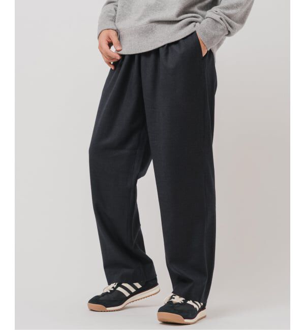 EDIFICE「サキソニー 1タック イージーパンツ」|スラックス|ネイビー