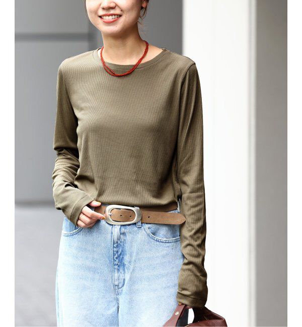 JOURNAL STANDARD relume「《追加4》ソフトテレコクルーネックロングTEE」|Tシャツ・カットソー|