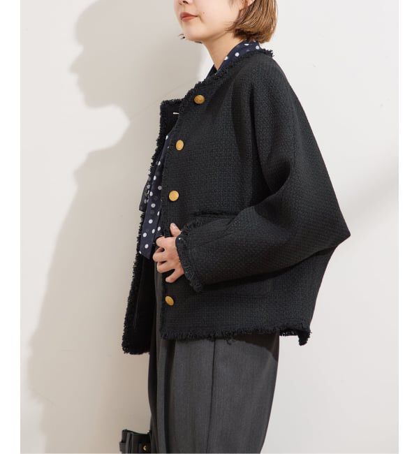 journal standard L'essage「《追加2》GIOLICATWEED ドルマンジャケット」|ノーカラージャケット|