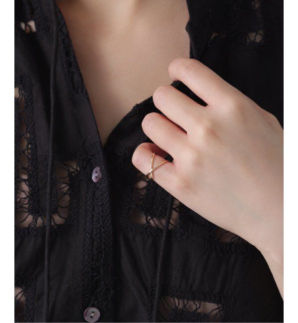 Lilas by Spick&Span「クロスラインピンキーリング K10」|リング|ゴールド