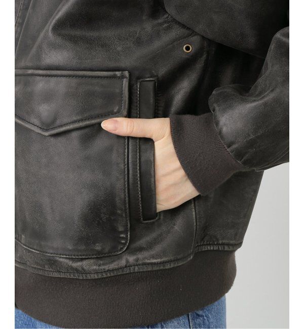 U by SPICK&SPAN「GLOWNY/グロウニー AIR FORCE LEATHER JACKET 2」|ライダースジャケット|