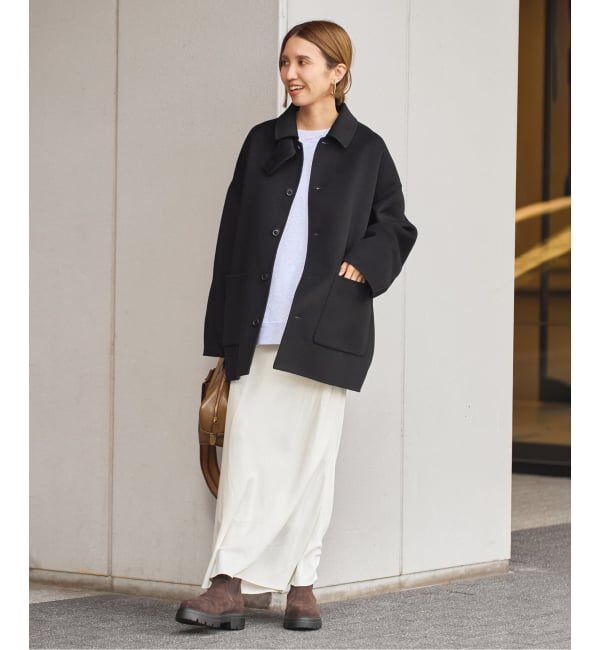 FRAMeWORK「ハミルトンバルカラーミドルコート」|ステンカラーコート|