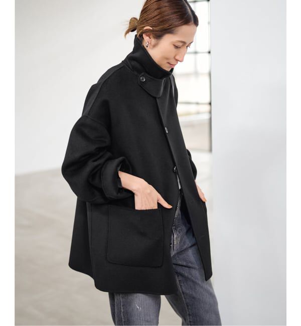 FRAMeWORK「ハミルトンバルカラーミドルコート」|ステンカラーコート|