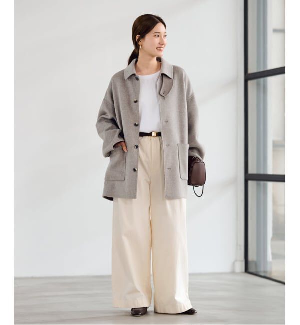 FRAMeWORK「ハミルトンバルカラーミドルコート」|ステンカラーコート|