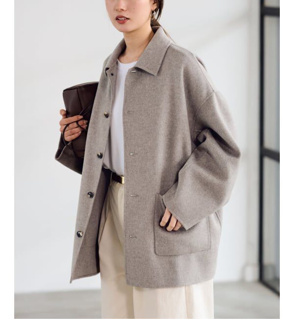 FRAMeWORK「ハミルトンバルカラーミドルコート」|ステンカラーコート|