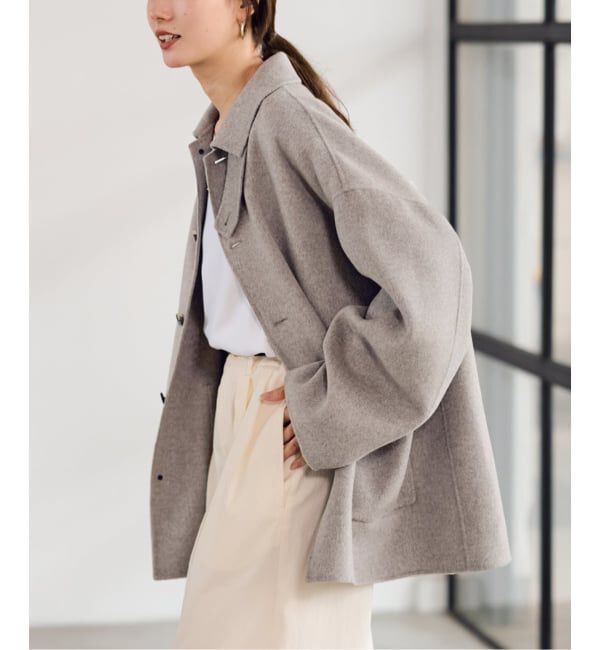 FRAMeWORK「ハミルトンバルカラーミドルコート」|ステンカラーコート|