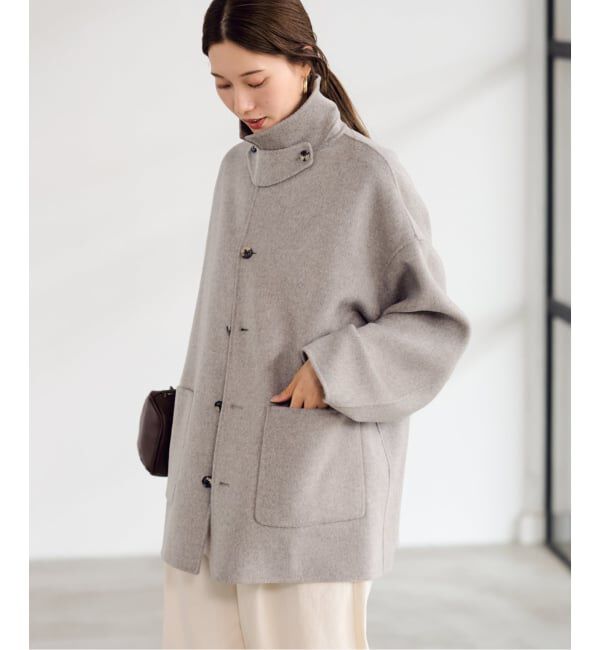 FRAMeWORK「ハミルトンバルカラーミドルコート」|ステンカラーコート|