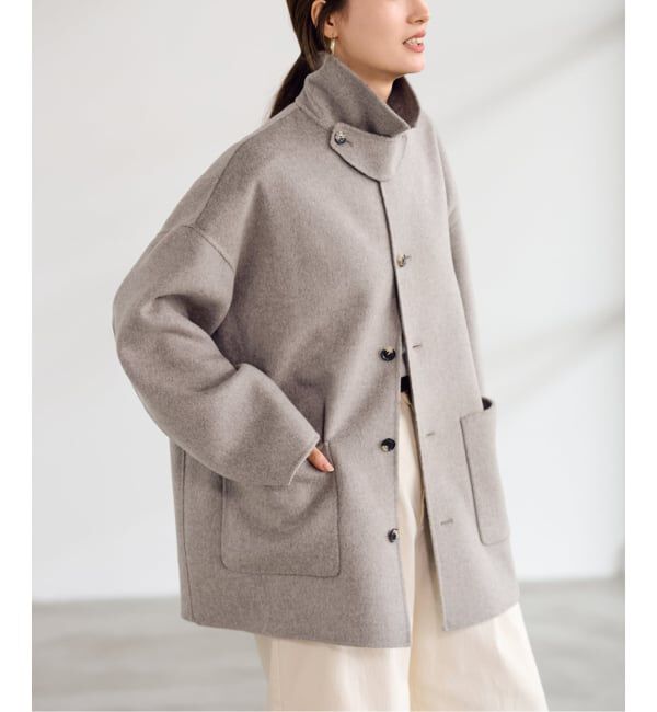 FRAMeWORK「ハミルトンバルカラーミドルコート」|ステンカラーコート|