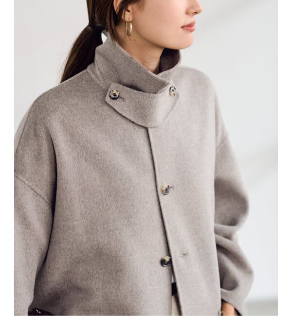 FRAMeWORK「ハミルトンバルカラーミドルコート」|ステンカラーコート|