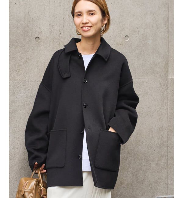 FRAMeWORK「ハミルトンバルカラーミドルコート」|ステンカラーコート|