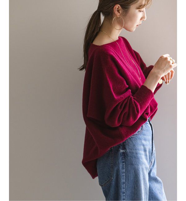 NOBLE「《WEB・一部店舗限定追加2》ファインウールドルマンプルオーバー」|ニット・セーター|ボルドー B