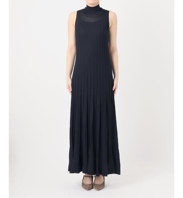 NOBLE「【NOBLE&times;L'AUBE BLANC】シアーワイドリブニットワンピース」|ワンピース|