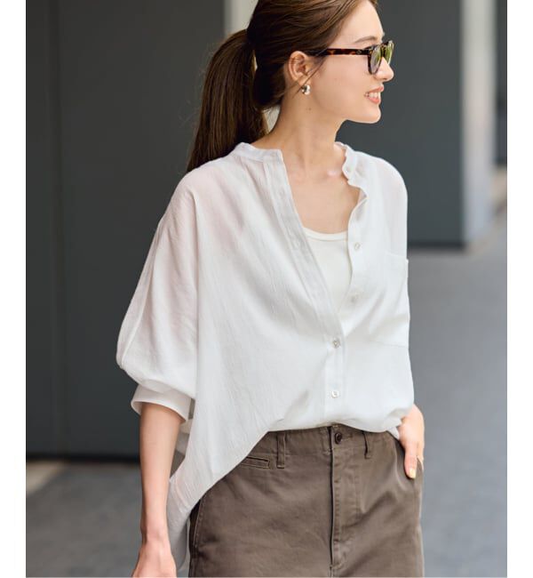 FRAMeWORK「エアリードルマンシャツ」|シャツ・ブラウス|ホワイト