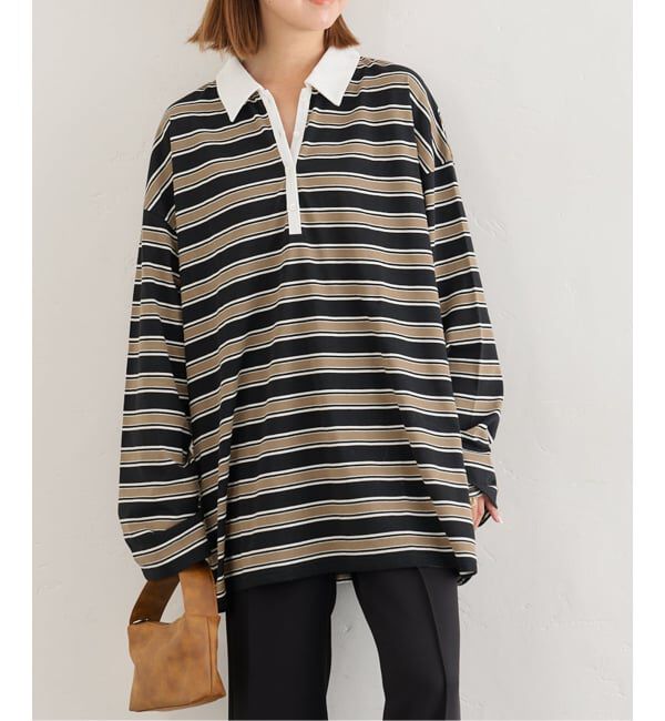 U by SPICK&SPAN「オーバーサイズポロシャツ」|Tシャツ・カットソー|ブラック