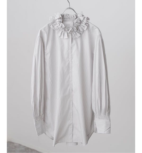 Spick and Span「crinkle crinkle crinkle 別注frill coller shirts*」|シャツ・ブラウス|グレーA