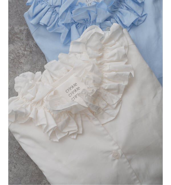 Spick and Span「crinkle crinkle crinkle 別注frill coller shirts*」|シャツ・ブラウス|ホワイト