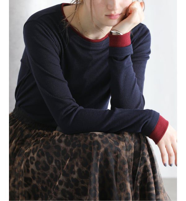  「【洗える】配色ウールテレコカットソー」|Tシャツ・カットソー|