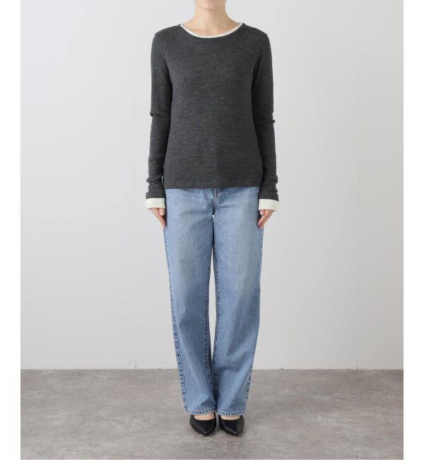  「【洗える】配色ウールテレコカットソー」|Tシャツ・カットソー|