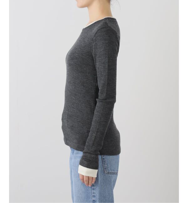  「【洗える】配色ウールテレコカットソー」|Tシャツ・カットソー|