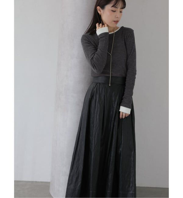  「【洗える】配色ウールテレコカットソー」|Tシャツ・カットソー|