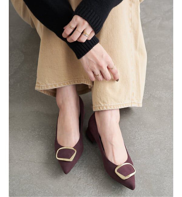  「《追加》3cmポインテッドニュアンスバックルパンプス」|パンプス|