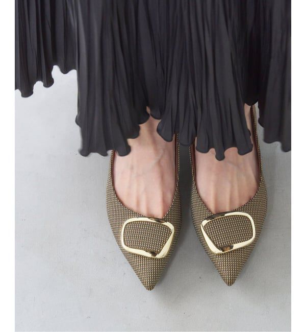  「《追加》3cmポインテッドニュアンスバックルパンプス」|パンプス|ブラウン B